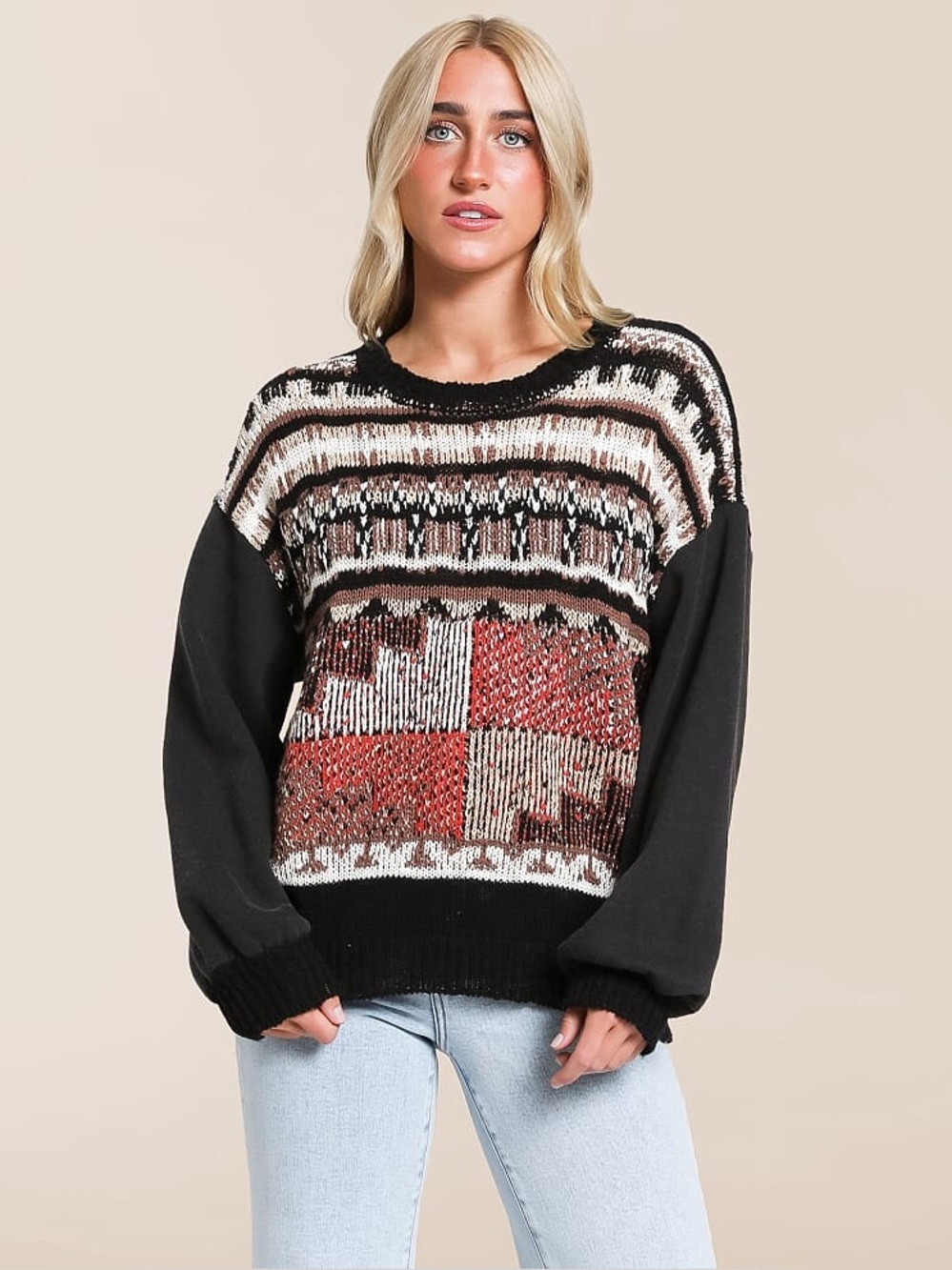 NWT Gilded Intent Mixed Sweater - Picture 1 of 7